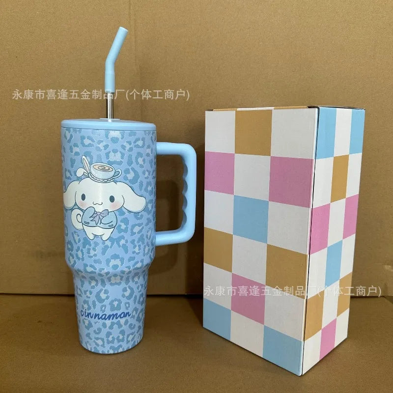 Cute Hello Kitty Water Cup Cartoon Anime Couple Gift Women Accessories High Beauty Car Insulated Cup Desktop Ornament Wholesale