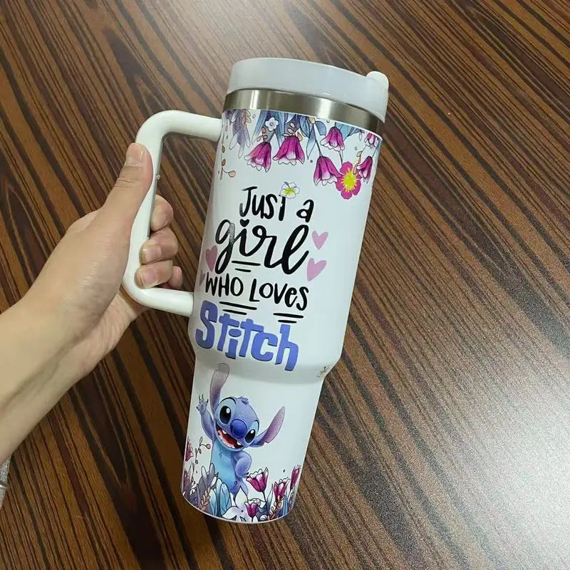 Hot In Stock Cartoon Stitch Series 40oz Large-Capacity Portable Anti-Drop Stainless Steel Insulated Cup Ice Cup Christmas Gift